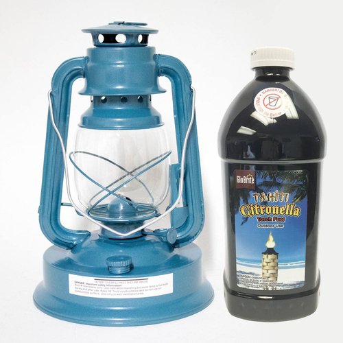 Crownplace Brands Rayo Oil Lantern - Royal Lantern with 64 Ounces Citronella Fuel for Outdoor Camping and Patio Use, Cobalt Blue