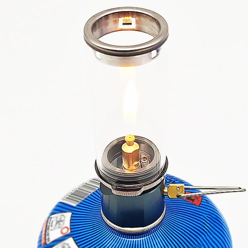 Gas Lantern, Dreamlike Candle Lamp Gas Lantern with Heat-Resistant Glass, Gas Lamp with Adjustable Valve, Gas Light for Camping and Hiking, Gas Lantern