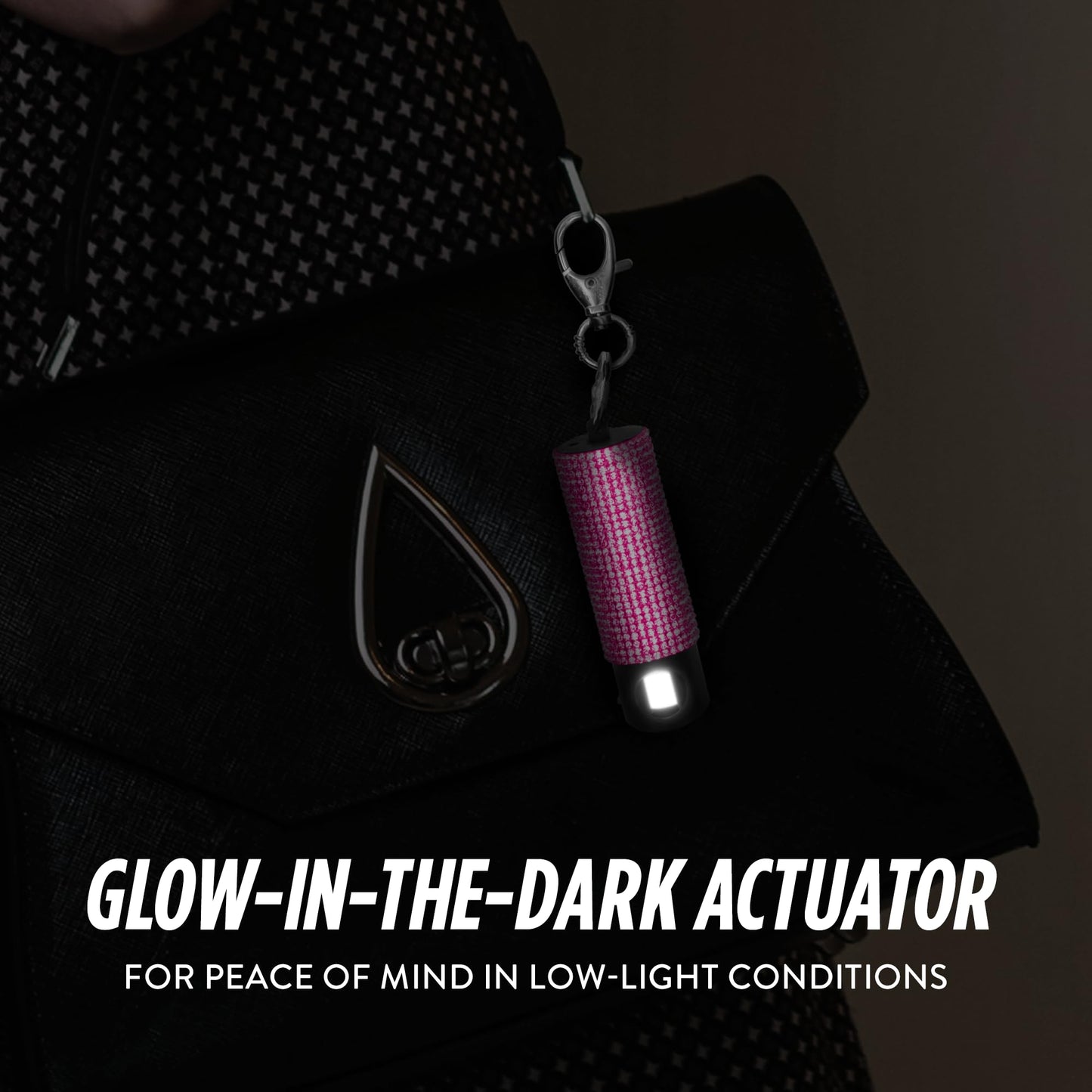 Guard Dog Security Bling it On Pepper Spray Keychain with Safety Twist Top Mini and Easy Carry Lightweight and Fashionable Maximum Police Strength OC Spray 16 Feet Range 0.5 fl oz