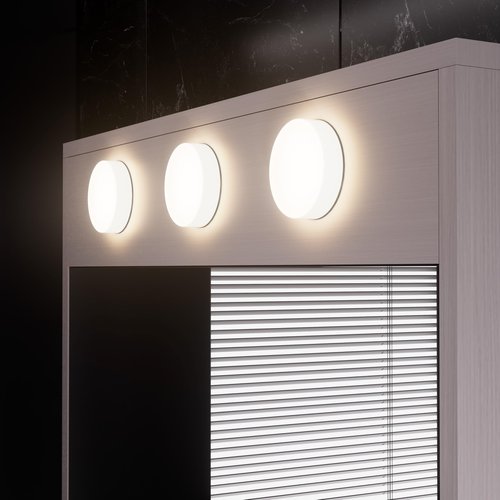 HAUSCHEN HOME 32x24 inch LED Medicine Cabinet Lighted Bathroom Mirror, Stepless Dimmable, 3000K/5500K Color Temperature Wall Mounted Makeup Mirror, Adjustable Shelf (Grey/Assembly Required)