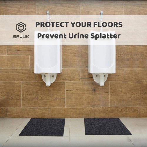 Urinal Mats Non-Slip Non-Adhesive Water Absroption Bathroom, Restaurant, Gym, Restroom Toilet floor Pad for Men and Women Rectangular Shaped Dark Gray Commercial Splash (1 PACK)