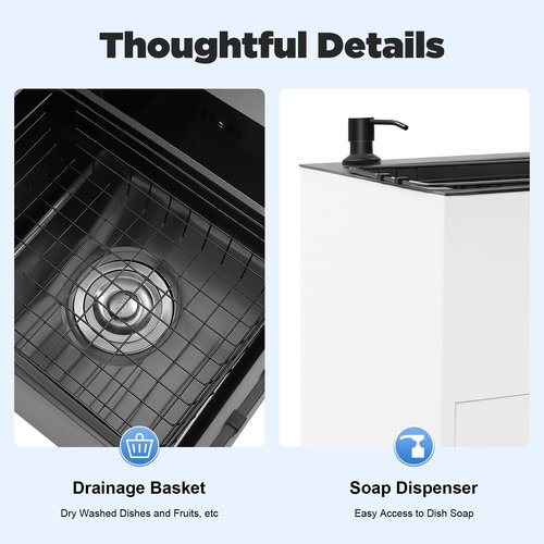 Knwigoe 30in Laundry Sink with Cabinet and Pull-Out Sprayer Faucet,Stainless Steel Utility Sink with Double Bowl, Soap Dispenser, Drain Basket Freestanding Kitchen Sink for Laundry Room, Garage White