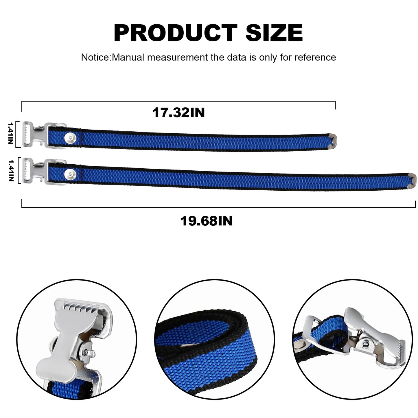 4PCS Drywall Stilts Straps, Adjustable Drywall Foot Band Straps Kit,Replacement Part for Stilts, 4 Shoe Straps + 8 Screws + 8 Spacers, Blue