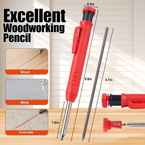 RONGPRO Rafter Square 12 Inch with Woodworking Pencil, Carpenter Measuring Layout Tool, Aluminum Alloy Triangle Carpenter Square for Woodworking- Black, Imperial