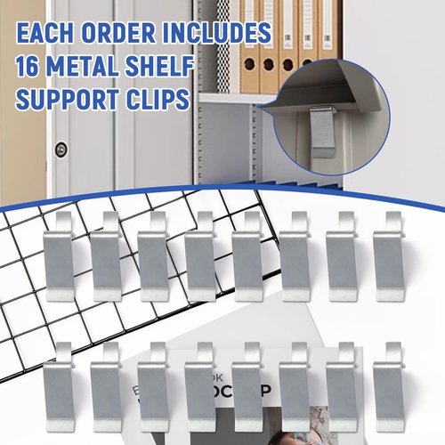 Removable Metal Shelf Support Clips Replacement for Sandusky Metal Cabinet and Other Cabinets-16pack