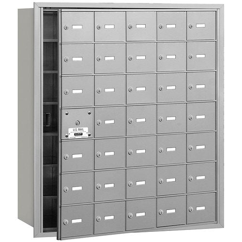 Salsbury Industries 3635AFU 4B+ Horizontal Mailbox with Front Loading and USPS Access, Aluminum