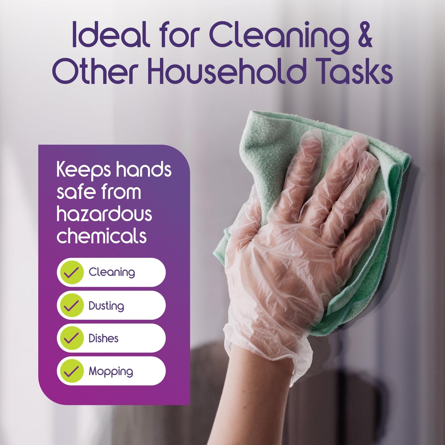 Inspire Exam Medical Clear Vinyl Disposable Gloves - Latex Free for Cleaning, Food Prep (Small)