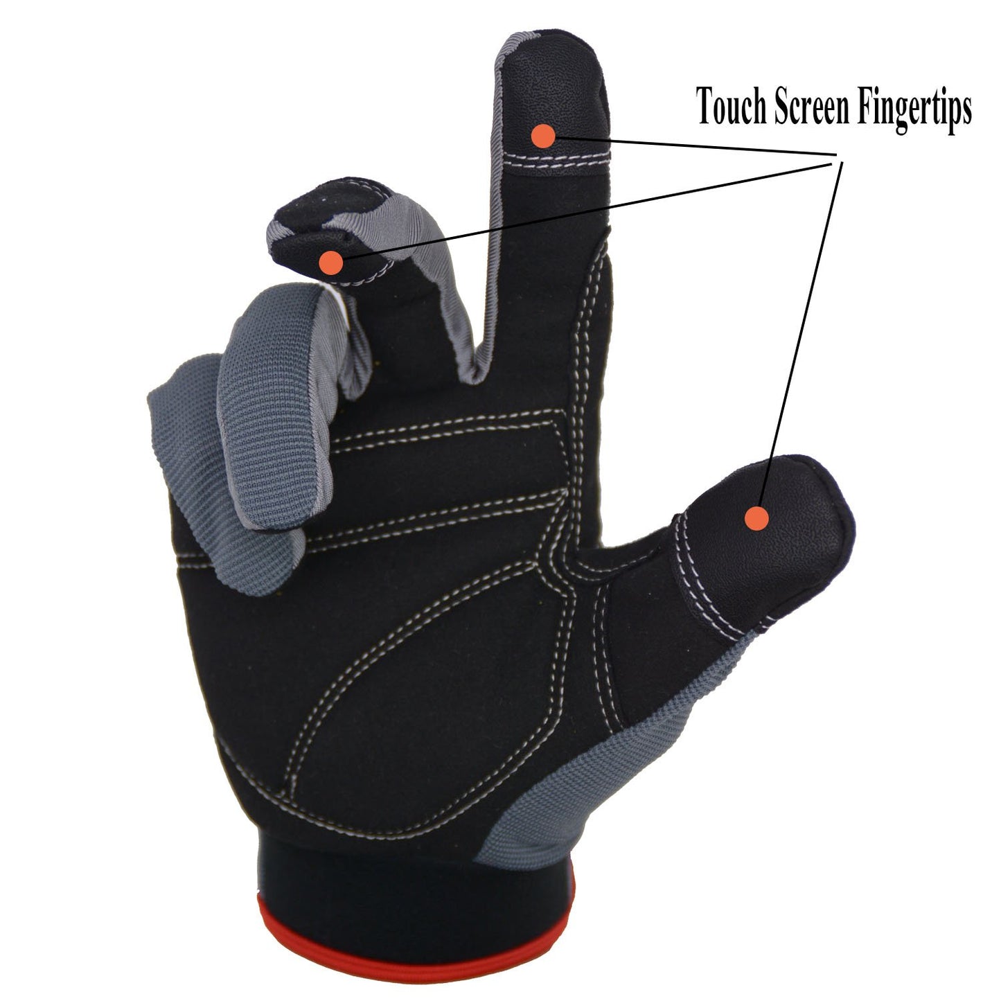 HANDLANDY Work Gloves for Men & Women, Utility Mechanic Working Gloves Touch Screen, Flexible Breathable Gardening Gloves for Yard Maintenance (Large, 2 Pairs)