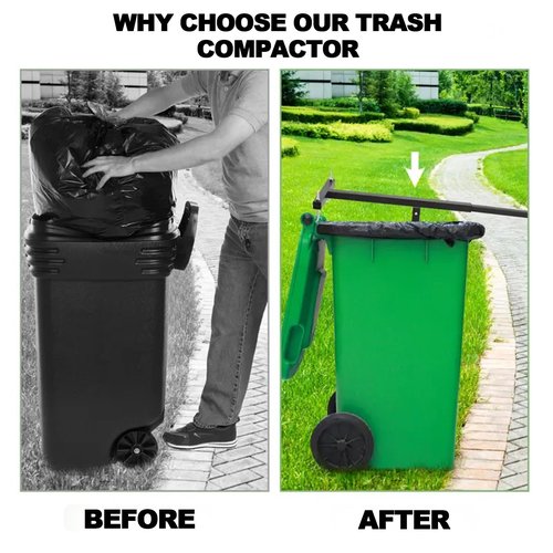 Wastemate Bin Compactor,Manual Trash Compactor,Portable Recycling Hand Tool for Outdoor, Touchless Garbage Compactor with Adjustable Handle for Kitchen,Garden,Restaurant