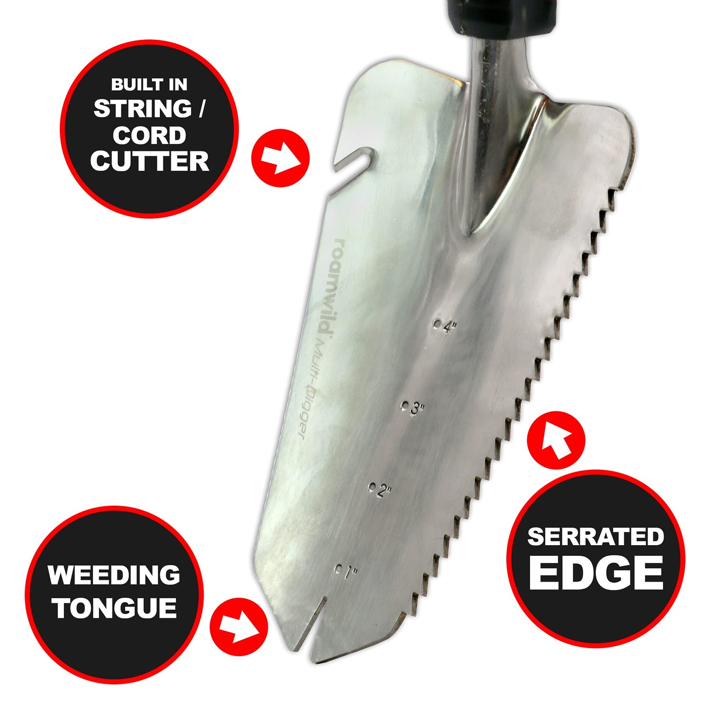 Roamwild Multi-Digger Dual Grip Garden Hand Trowel (Garden Hand Trowel)