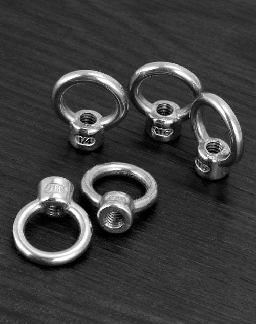 QWORK Lifting Eye Nut, 10 Pack, 1/4" UNC Marine Grade Stainless Steel 316