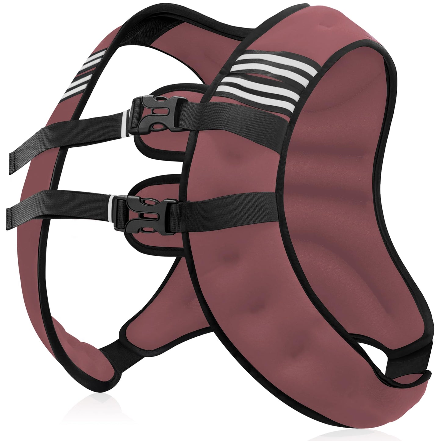 NATURELUX Weighted Vest with Reflective Stripe and Adjustable Buckle Straps, Sand Brown, 25 lbs