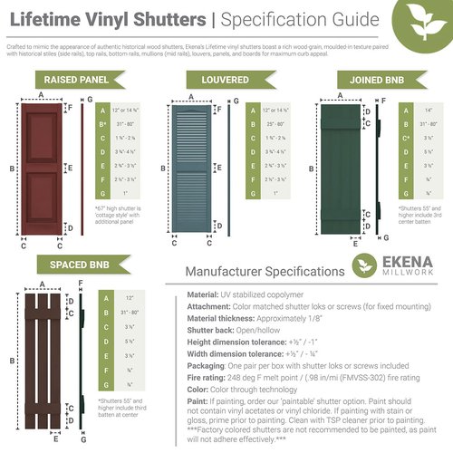 Decorative Vinyl Hinges, 4 Hinges, 2 S-Hooks for Lifetime Vinyl Shutters, 002 - Black