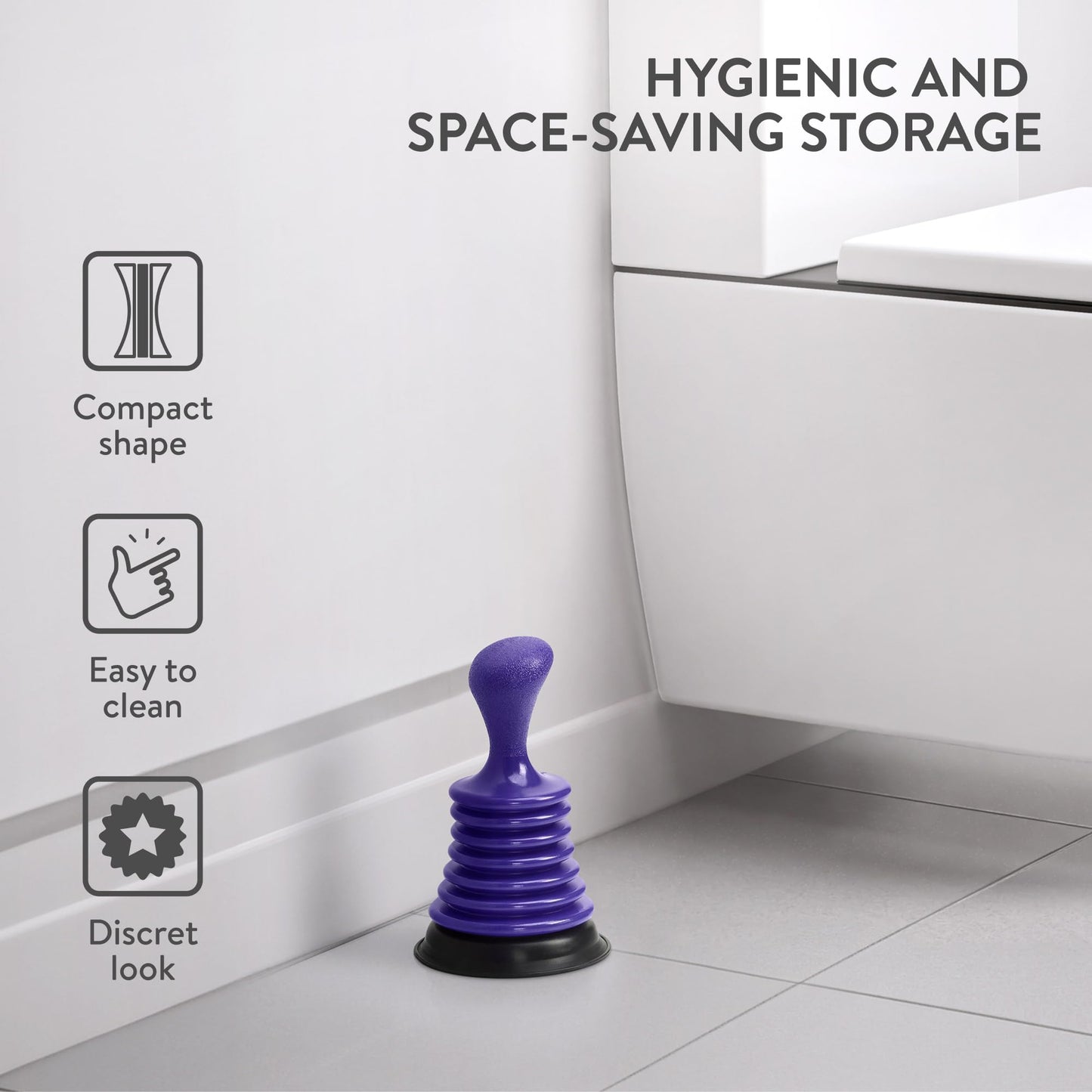 Luigi's Mini Sink Plunger - Shower Drain Clog Remover - for Clogged Drain in Kitchen, Bathroom, Baths, Waste Pipes - Heavy Duty, Powerful Toilet Plungers with Bellows