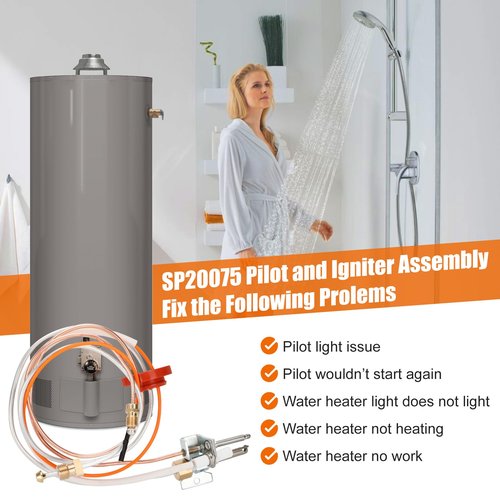 Upgraded SP20075 SP20305A Pilot and Igniter Assembly Compatible with Rheem Water Heater Pilot Assembly, PROTECH, GE, Richmond Water Heater Pilot Assembly,Water Heater Pilot Assembly for Natural Gas