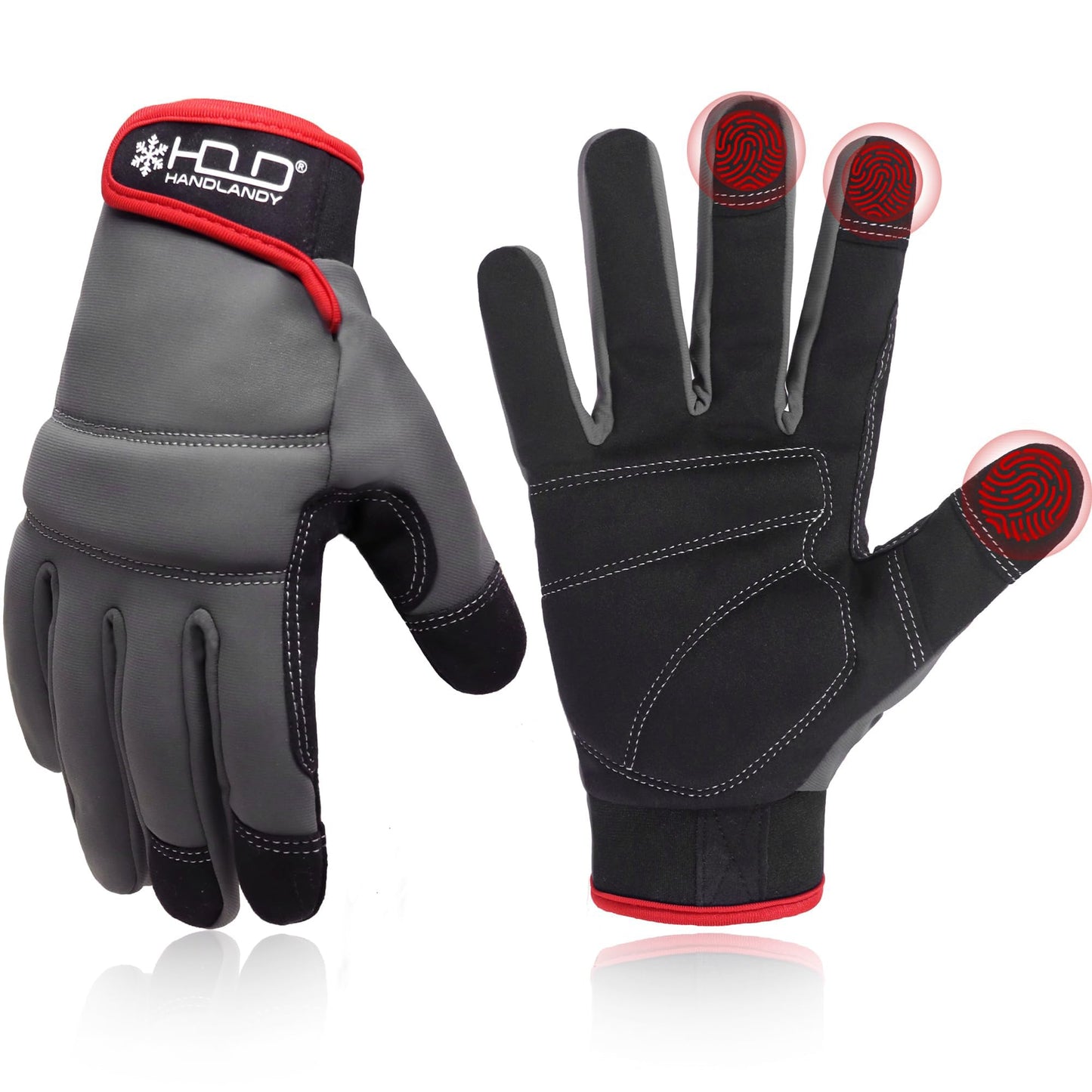 HANDLANDY Winter Work Gloves for Men & Women, Utility Mechanic Working Gloves Touch Screen, Flexible Breathable Gardening Gloves for Yard Maintenance (2X-Large, 1 Pair)