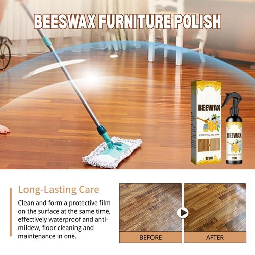 Nsacxa 2PCS Beeswax Spray, Beeswax Spray Furniture Polish, Bees wax Wood Polish, Bees wax Care spray & Restorer for Wood Floors, Furniture, Tables, Cabinets