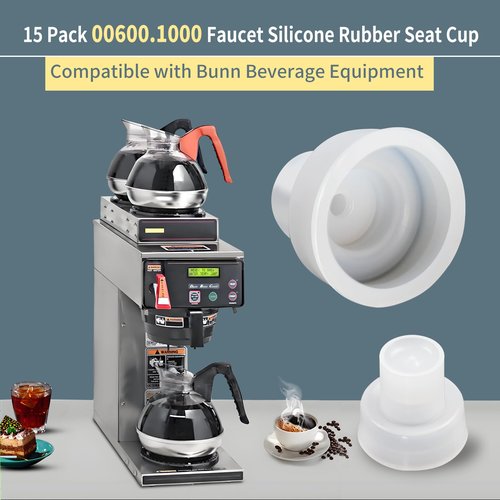 15 Pack 00600.1000 Faucet Silicone Seat Cup Compatible with Bunn Tea Maker Coffee Maker,Tea urns Silicone Nozzles Replacment Parts,Fits 1GDSG and Digital TF Server Series Coffee Brewers and Warmers.