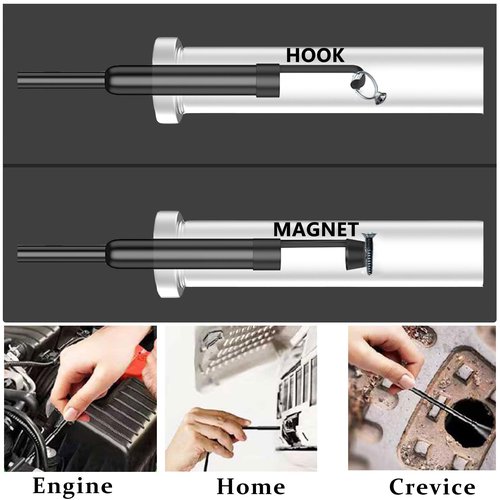 JSE Endoscope Camera with Light, 16.4FT Waterproof Borescope 1920P HD, Semi-Rigid Cable, 8 Adjustable High Brightness LED Lights Inspection Snake Camera for iPhone, Android, iPad