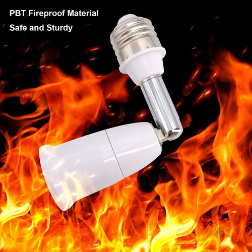 E26/E27 Light Socket Extender, 4.5 Inch Extension Socket Extender Adapter, Adjustable Vertical 180°Horizontal 360°, Flexible Medium Light Bulb Socket Converter (2-Pack)