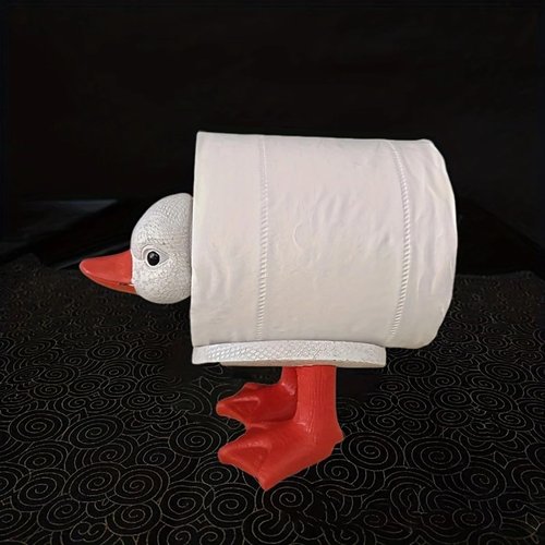 Toilet Roll Holder - Toilet Paper Holder | Cute Duck Shaped Toiletpaper Holders | Bathroom -Standing Tissue Rack Aesthetic Accessory for Restroom, Apartment, Hotel, Under Cabinet and Others