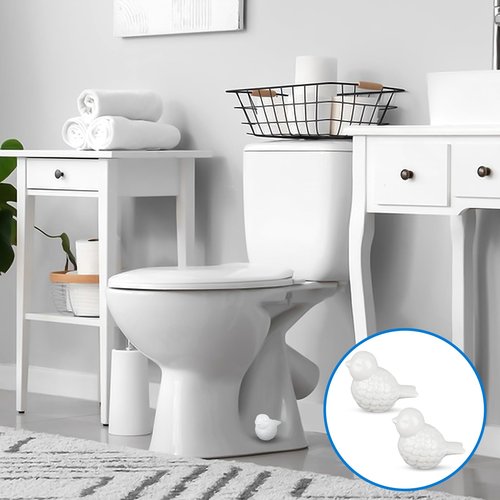 Ceramic Toilet Bolt Covers 2 Pcs Cute Bird Ceramic Covers for Toilet Bolts White Small Bird Toilet Bolt Decorative No Tools Required Easy Installation