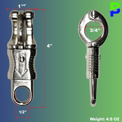 Quick Release Panic Strap Snap Hook - for Motorcycle Get Back Whips, Animal Leads, Paracord Projects - 2 Pack