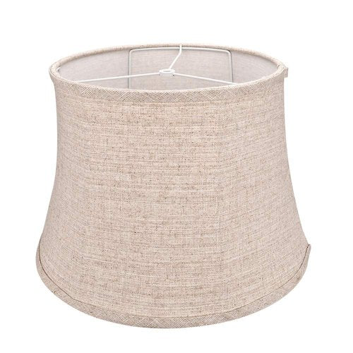 Tootoo Star Brown Large Drum Lamp Shade for Chandeliers Floor Light and Table Lamp, 12x16x11" Spider, Fabric Natural Linen Hand Crafted