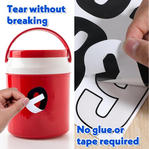 8 Sheets Mailbox Number stickers, 4 Inch Vinyl Self Adhesive Waterproof Number Stickers Large Black Reflective Address Numbers Decals for Outside Mailbox Door Signs Trucks Cars Home Business