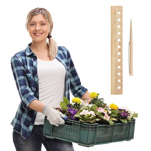 Seeding Spacing Ruler Seed Planting Ruler with Holes Plant Spacing Tem ...