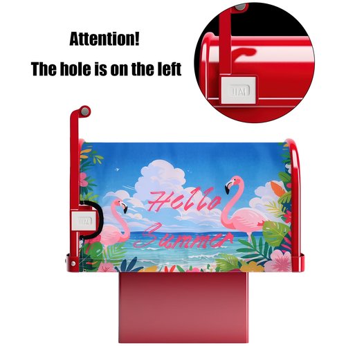 Tropical Flamingo Magnetic Mailbox Cover, 21x18 Inch Standard Size Summer Beach Magnet Mailbox Wraps Post Letter Box Cover for Outdoor Garden Yard Farmhouse Home Decor