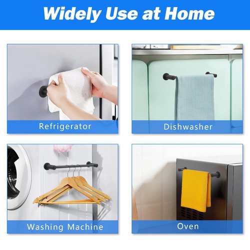 Magnetic Towel Bar for Refrigerator, 14-25" Adjustable Stainless Steel Magnetic Rod, Multi-Functional Magnetic Rack Holder for Kitchen Towel, Class Room Flip Calendar, Anchor Chart Paper 1 Pack