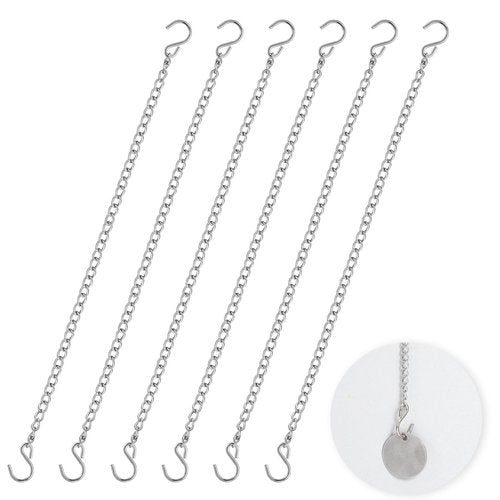 6 Pcs Stain Glass Window Hanging Chain, 20 Inch Hanging Chains with Hooks, Picture Chain, Outdoor Decorative Chains for Walls Gardens and Kitchens