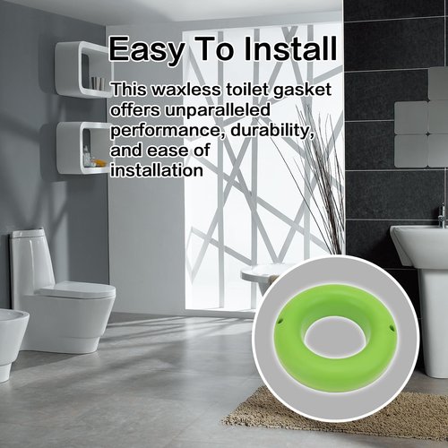 Waxless Toilet Ring Bathroom The Green Gasket Toilet Flange Gasket Toilet Wax Ring for Most Drain (Pack of 2)