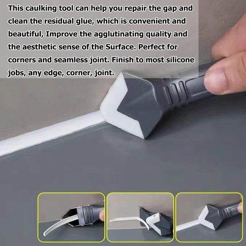 Rotatable Caulk Gun, Caulking Tool Kit and Caulk Remover,Sealant Finishing Tool Grout Scraper,Great Silicone Gun Tools for 10oz Caulk tubes, 8:1 Thrust Ratio