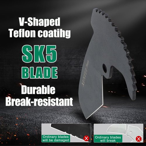XUNTUI Ratcheting PVC Pipe Cutter- for up to 3-inch OD(Sch 40/80 Pipe) | SKD5 Steel Blade | Professional Plumbing Tool for DIY, Gardening，Plumber(Dark Green, OD3‘’75MM)