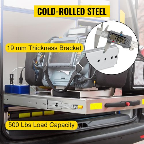 VEVOR Drawer Slides, 1 Pair 60inch Locking Drawer Slides, 500lbs Load Capacity, Side Mount Ball Bearing Drawer Glides, Long Full Extension Drawer Slide
