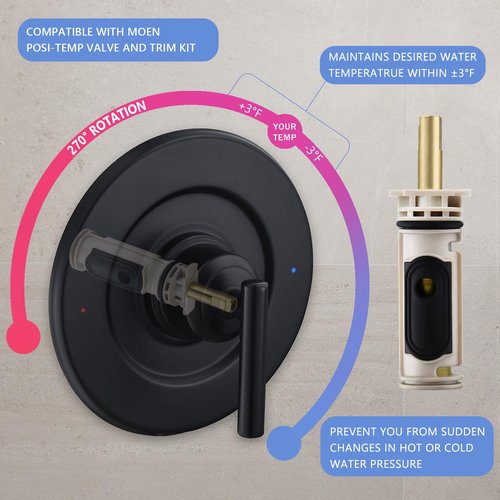 1222 Replacement Cartridge with Removal Tool 104421 for Moen, Compatible with One Hanlde Posi Temp Faucets