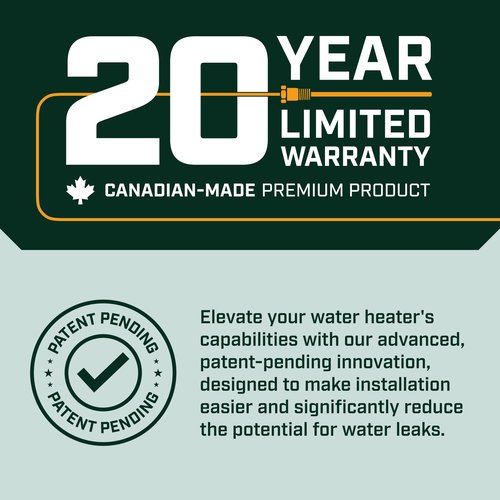 Corro-Protec Powered Anode Rod for Bradford White Water Heater and Hot Water Outlet Installation, Eliminates Rotten Egg/Sulfur Smell within 24 hours and Stops Corrosion Inside Tank, 20-Year Warranty