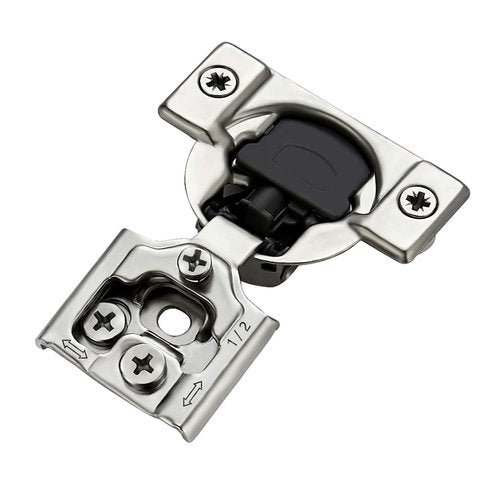 Ravinte 60 Pack (30 Pairs) 1/2 Inch Overlay Soft Close Hinges for Kitchen Cabinets - Satin Nickel Hidden Concealed Hinge, Stainless Steel, Self Closing