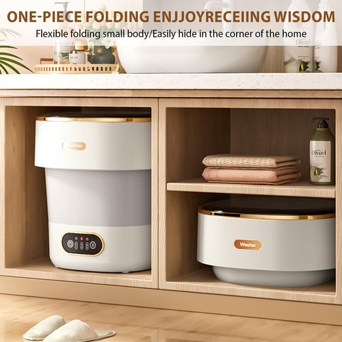 Portable Washing Machine 15L Upgraded w/Spin Basket Mini Washer for Baby Clothes Travel Suitable for Dorms Apartments Hotels (grey)