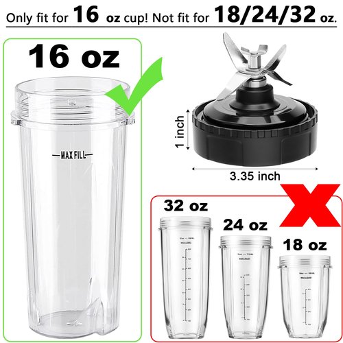 6 Fins Blender Replacement Parts Compatible for Ninja Blender, Blender Blade Fits Ninja BL660 BL660C BL663 BL663CO BL770 BL770A BL770W BL771 BL771C BL772 BL773CCO BL780 BL780C BL780CO BL740 BL740C