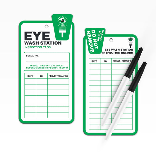 Legend Eye Wash Station Inspection Tags - 50 Pack, RP-Plastic, OSHA Approved, Waterproof