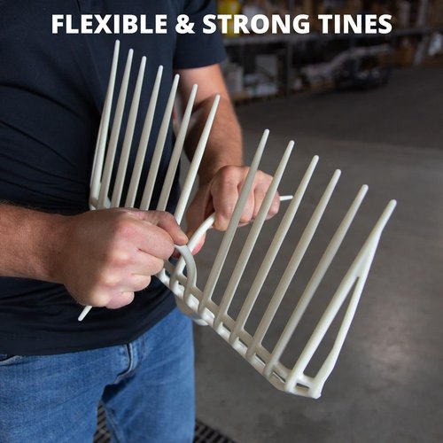 SUEVIA - Pro Manure Fork Head Without Handle - Ultra Strong and Stable - Teeth Length: 7 3/4'' - Premium Pitchfork Replacement Head - White (2 Units)