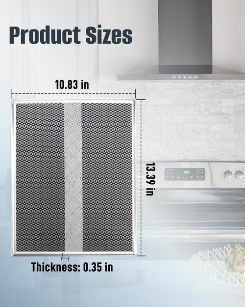 S99010308 Range Hood Charcoal Filter Replacement Fit for Broan QS WS BPSF30 Fit for GE WB02X10707 NON-Ducted Range Hood Charcoal Filters 10.8" X 13.3" (2 Pcs)