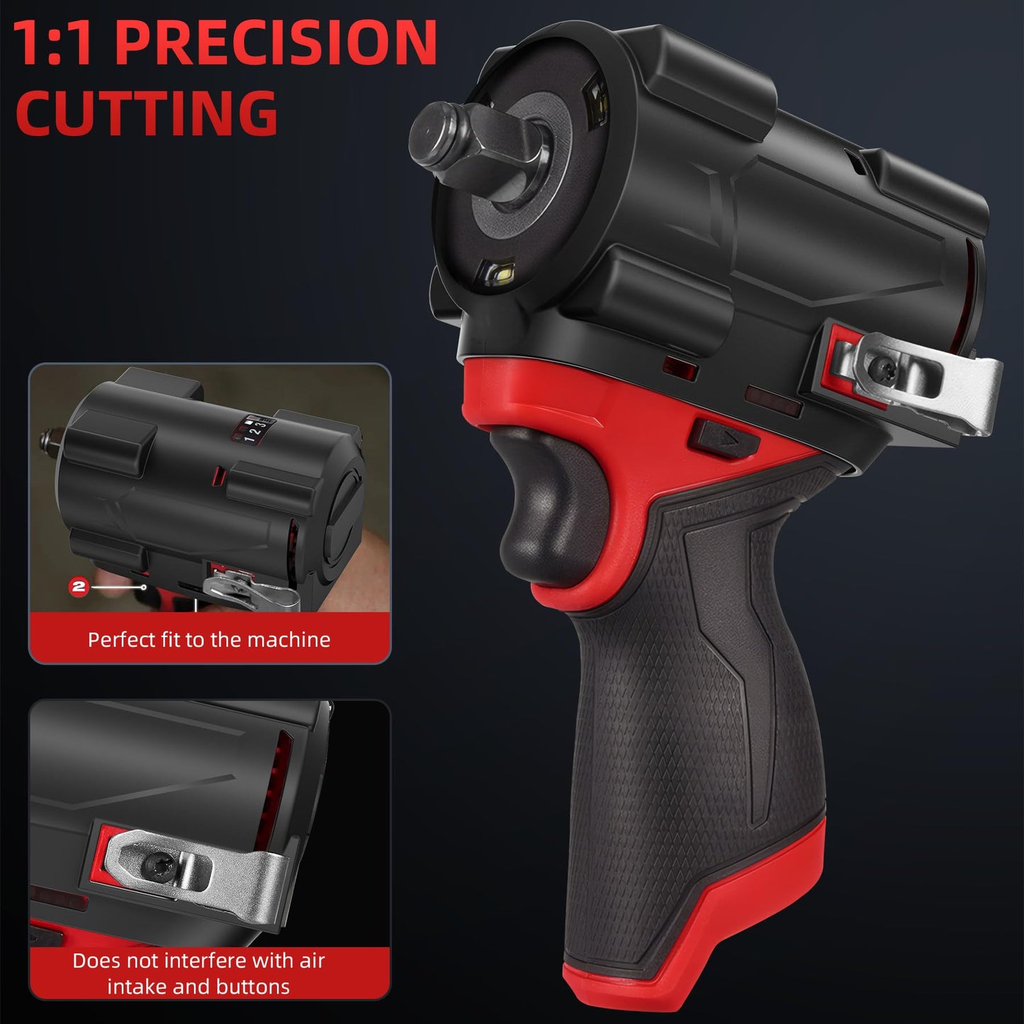 Muscovite 2562-20, 2563-20, 2563p-20 Impact Driver Rubber Protective Boot Cover Fit for Milwaukee M12 Fuel Stubby 3/8" & 1/2" Impact Wrench - 49-16-2563