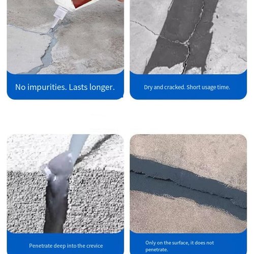 Detroitrain Concrete Crack Filler, 2-in-1 Concrete Crack Filler, 2025 New Upgrade Detroitrain Slab ConcreteCrack Waterproof Repair Sealant, Caulking Glue forConcrete (Gray, 200g)