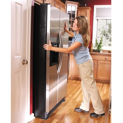 SuperSliders 4-Pack 5" Square Felt Furniture Sliders for Hardwood Floors - Heavy Duty Reusable Movers for Couches, Tables & Appliances - Non-Slip Floor Protectors - Black