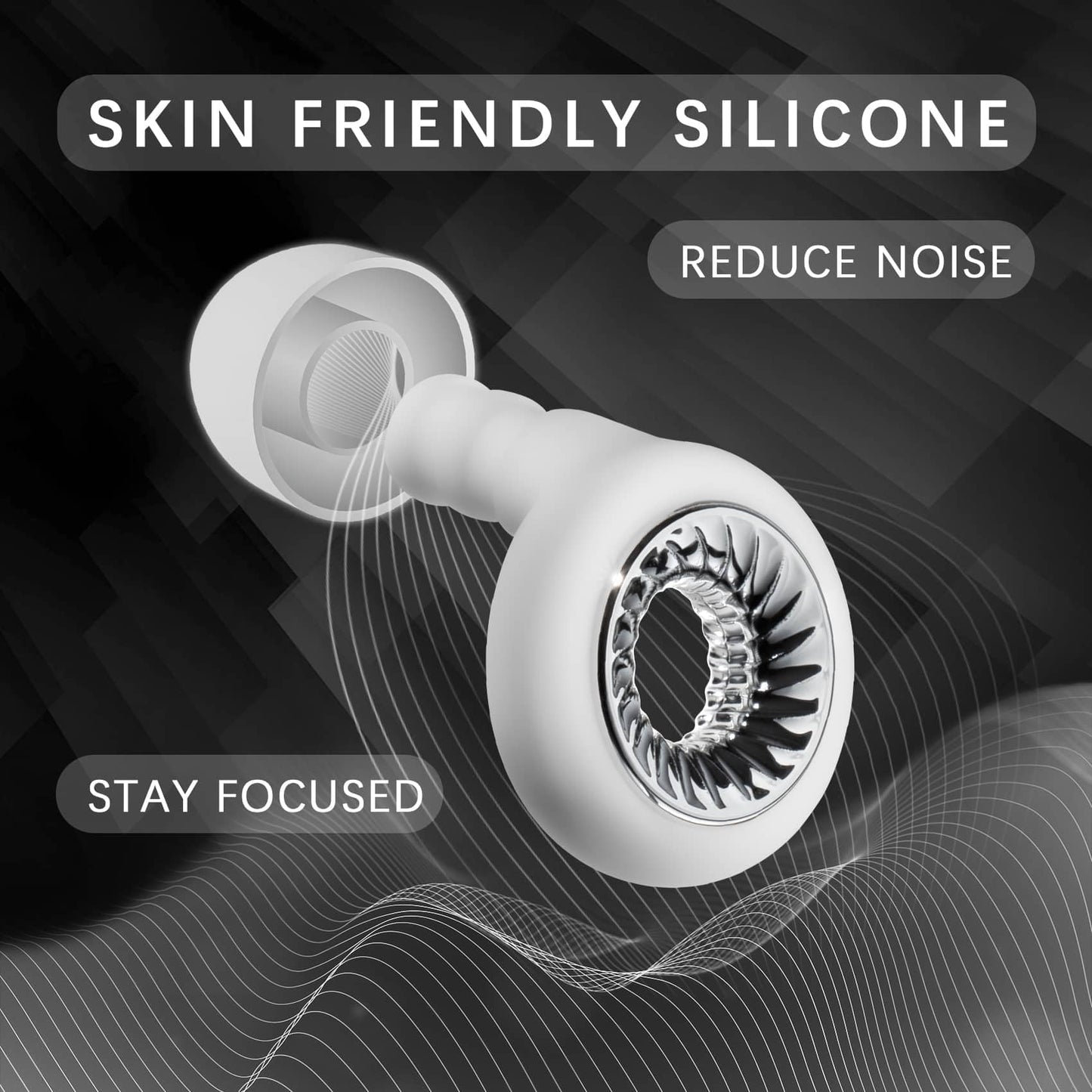 RIFOVN Ear Plugs for Sleeping, Reusable Silicone Earplugs with 28dB Noise Reduction, Noise Cancelling Ear Plugs for Concert, Work, Travel, Study, Hearing Protection, Silver and White