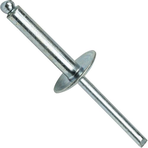 Fastenere Large Flange Pop Rivets - 1/4" x 3/4" (25 pcs) Heavy Duty, Open-End, Stainless Steel, Corrosion-Resistant, High Tensile & Shear Strength, 8-12 Gap .626" - .750"